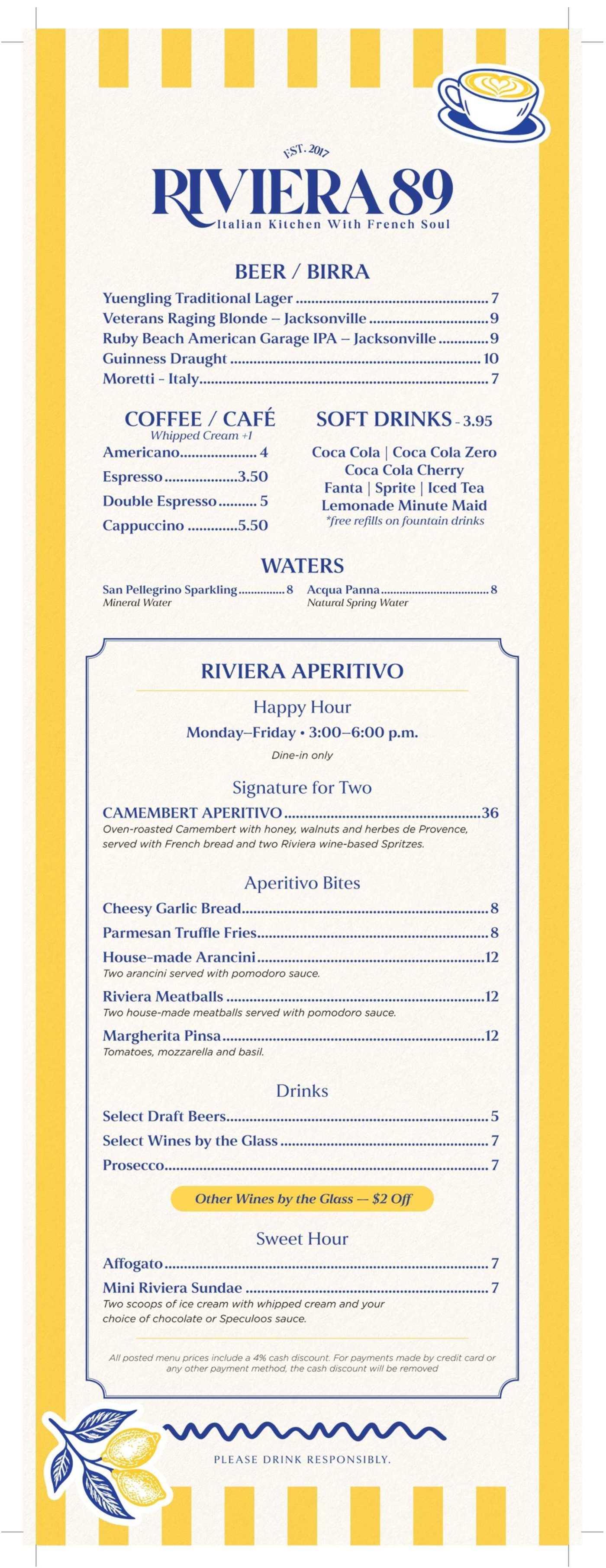 Riviera 89 Beer, coffee and aperitivo